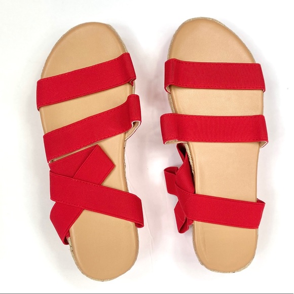 Wedged Hemp Rope Sandals in Red - Picture 4 of 6